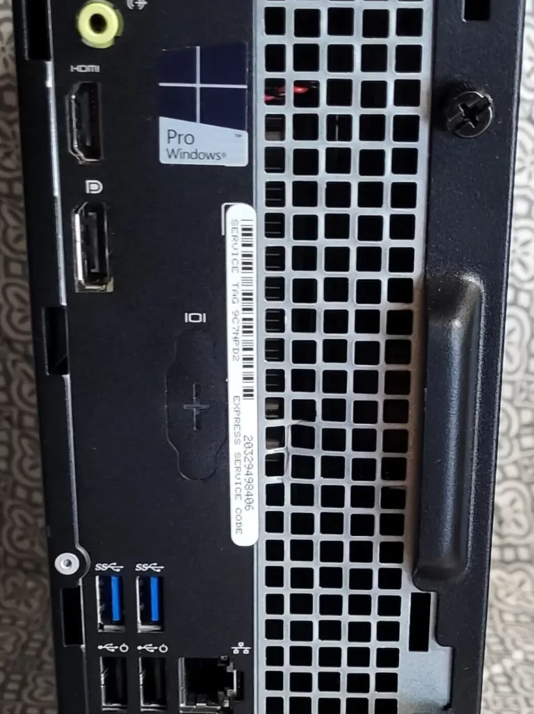 Dell Optiplex 3040 Small Form Factor Desktop Back View Dell Optiplex 3040 Small Form Factor Desktop Back View
