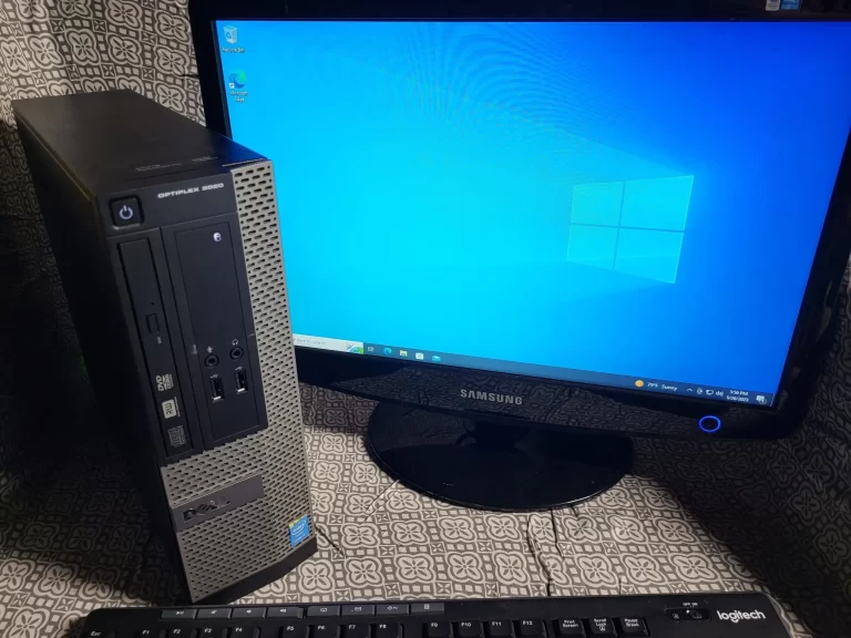 Dell Optiplex 30200 Small Form Factor Desktop View with a Monitor