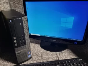 Dell Optiplex 7010 Small Form Factor Desktop View with a Monitor