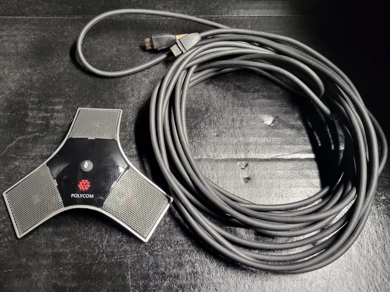 Polycom HDX 6000 Video Conferencing System Kit - Polycom HDX Table Top Microphone with cord Polycom HDX 6000 Video Conferencing System Kit - Polycom HDX Table Top Microphone with cord