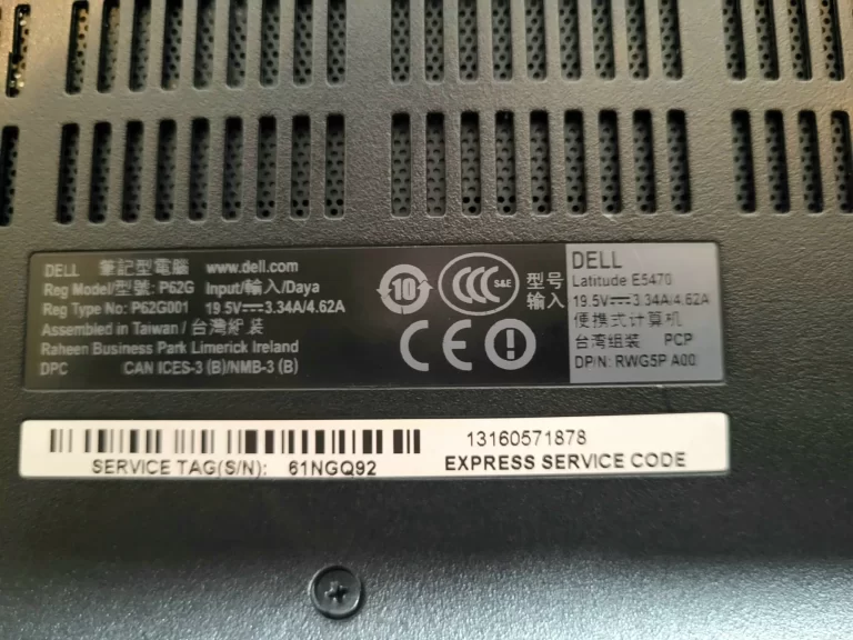 Dell Latitude E5470 Laptop 512GB HDD, Intel I5 Processor, 8GB Ram, Touchscreen label
