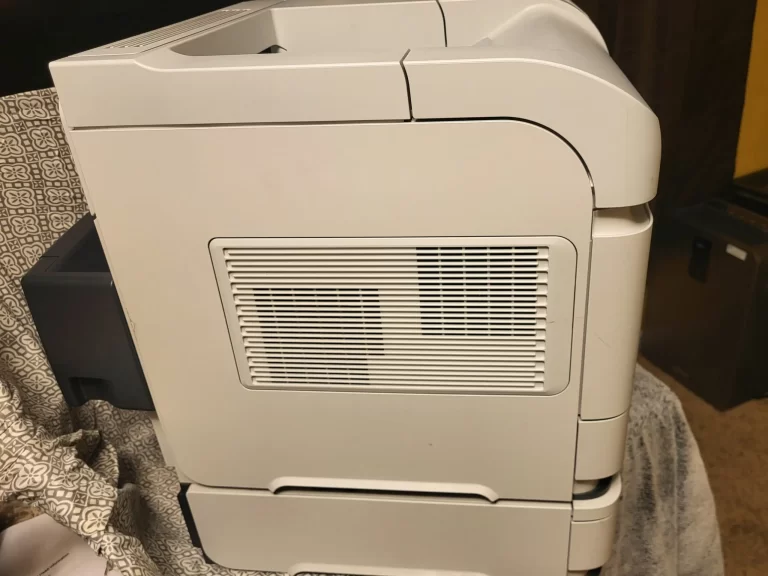 HP LaserJet p4014n Printer side view one HP LaserJet p4014n Printer side view one