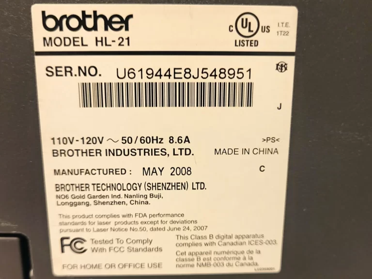 Brother HL-2140 Monochrome Laser Printer Label Brother HL-2140 Monochrome Laser Printer Label