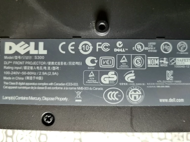 Dell S300 Projector Label Dell S300 Projector Label