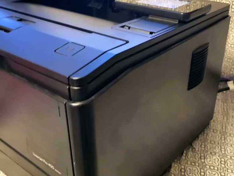 HP LaserJet Pro 400 Printer M401 Series side view one HP LaserJet Pro 400 Printer M401 Series side view one