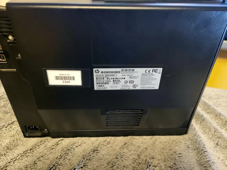 HP LaserJet Pro 400 Color M451dn Printer Back View HP LaserJet Pro 400 Color M451dn Printer Back View