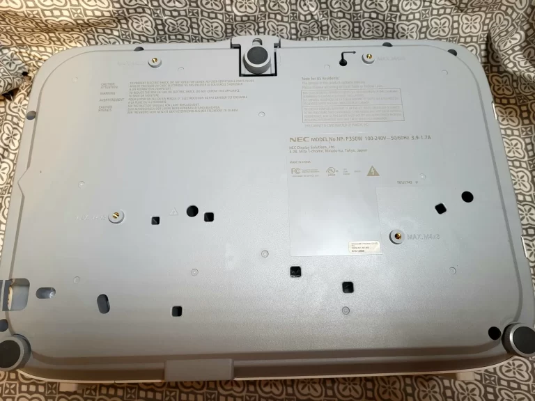 NEC P350W Projector Bottom NEC P350W Projector Bottom