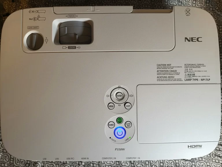 NEC P350W Projector Top View NEC P350W Projector Top View